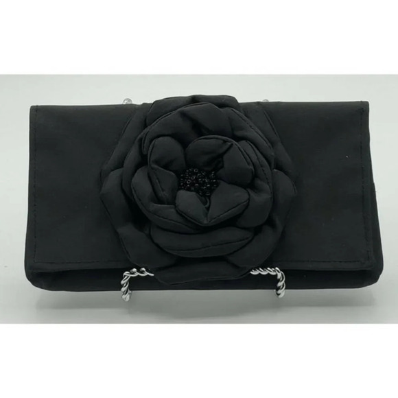 Mad Style Black Flower Fabric Clutch by Hancock - Picture 1 of 6
